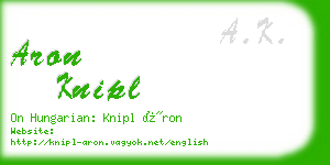 aron knipl business card